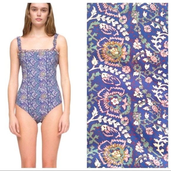 NWT SEA New York Rosita Ruffle One Piece Swimsuit SZ L - Picture 1 of 9